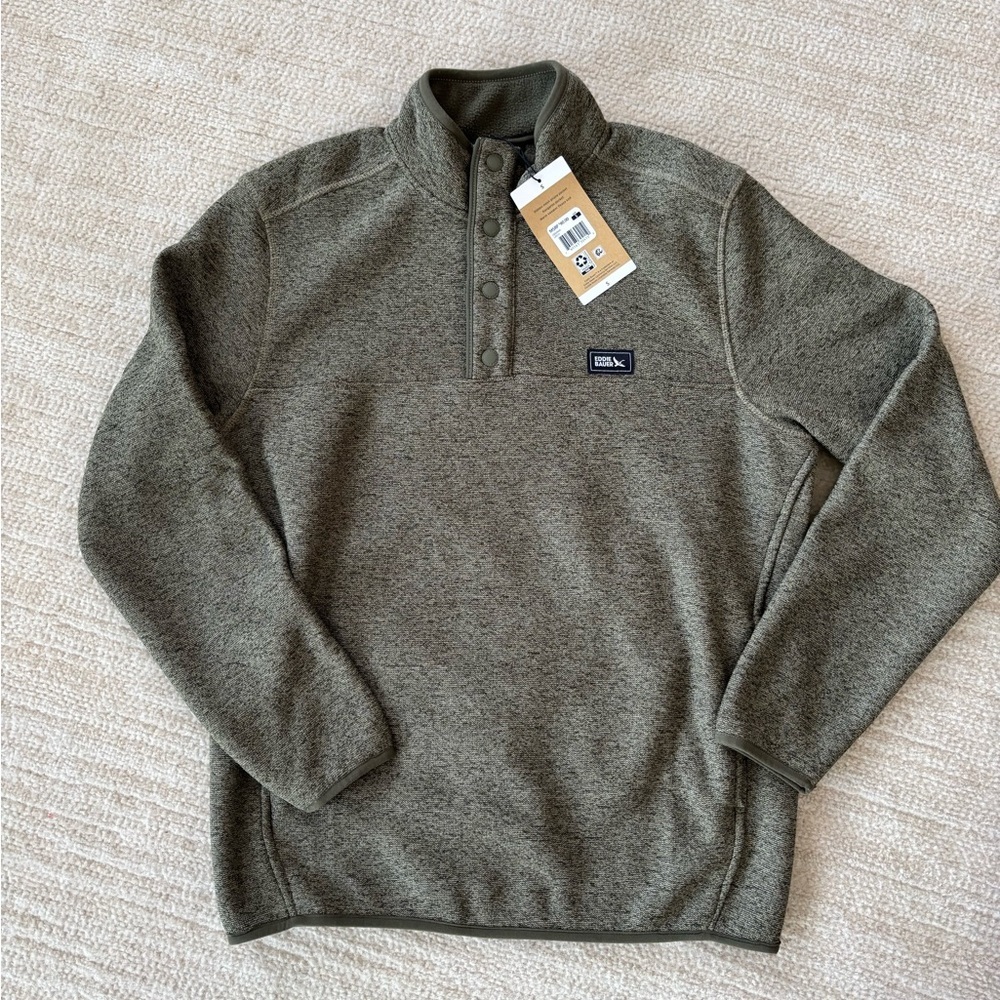 Eddie Bauer Men's Forest Green Pullover Sweater Small BRAND NEW - Picture 1 of 8